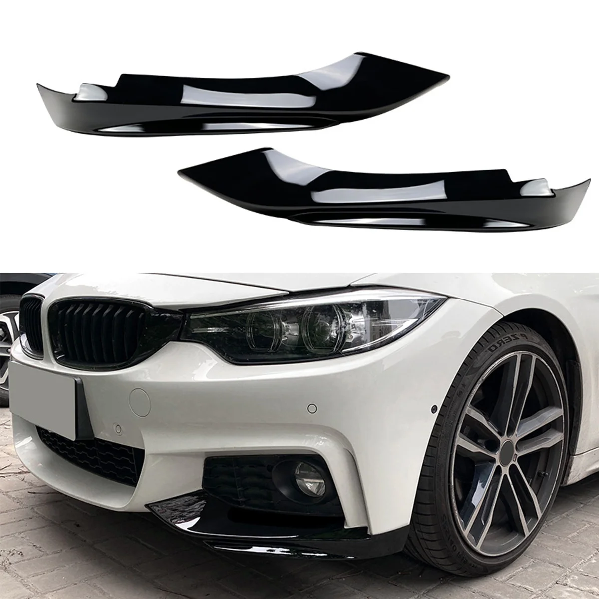 Для BMW-4 серии F32 F33 F36 M-Tech 2014-2020 Передний бампер Кромка Угол Диффузор Разветвитель Спойлер Протектор Углеродное волокно Изображение 5
