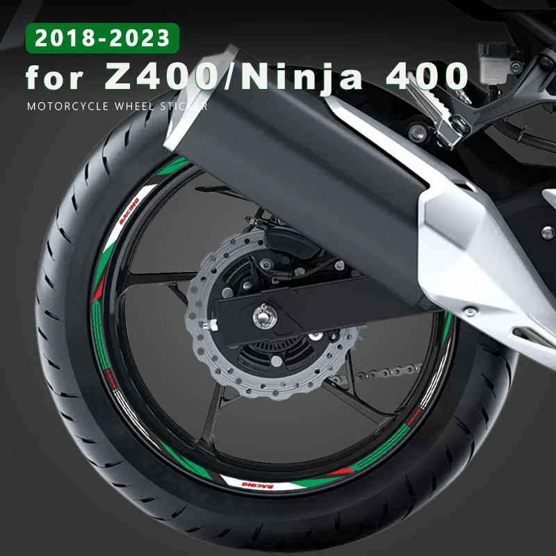 наклейка на колесо мотоцикла водонепроницаемая для аксессуаров Kawasaki Ninja 400 2023 Ninja400 Z400 Z 400 2018-2022 2020 2021 Наклейка на обод Изображение 0