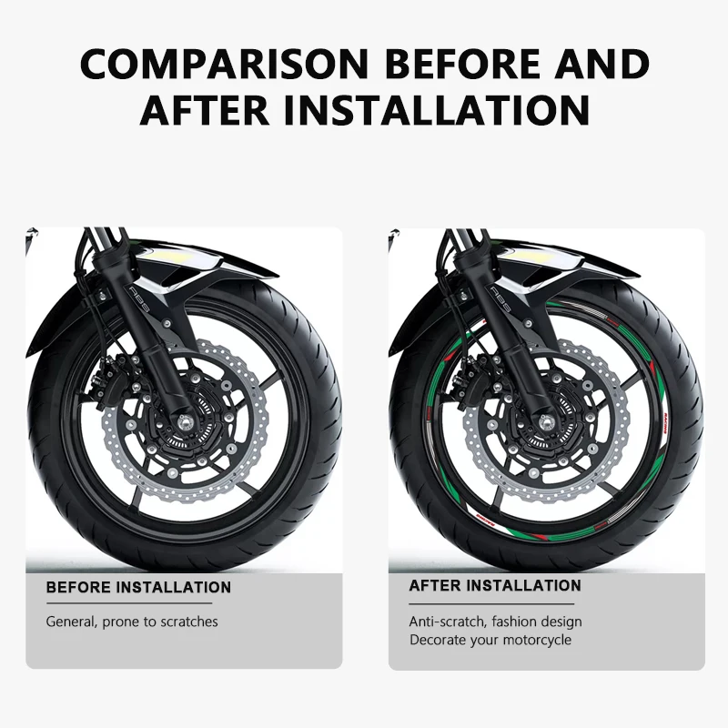 наклейка на колесо мотоцикла водонепроницаемая для аксессуаров Kawasaki Ninja 400 2023 Ninja400 Z400 Z 400 2018-2022 2020 2021 Наклейка на обод Изображение 1