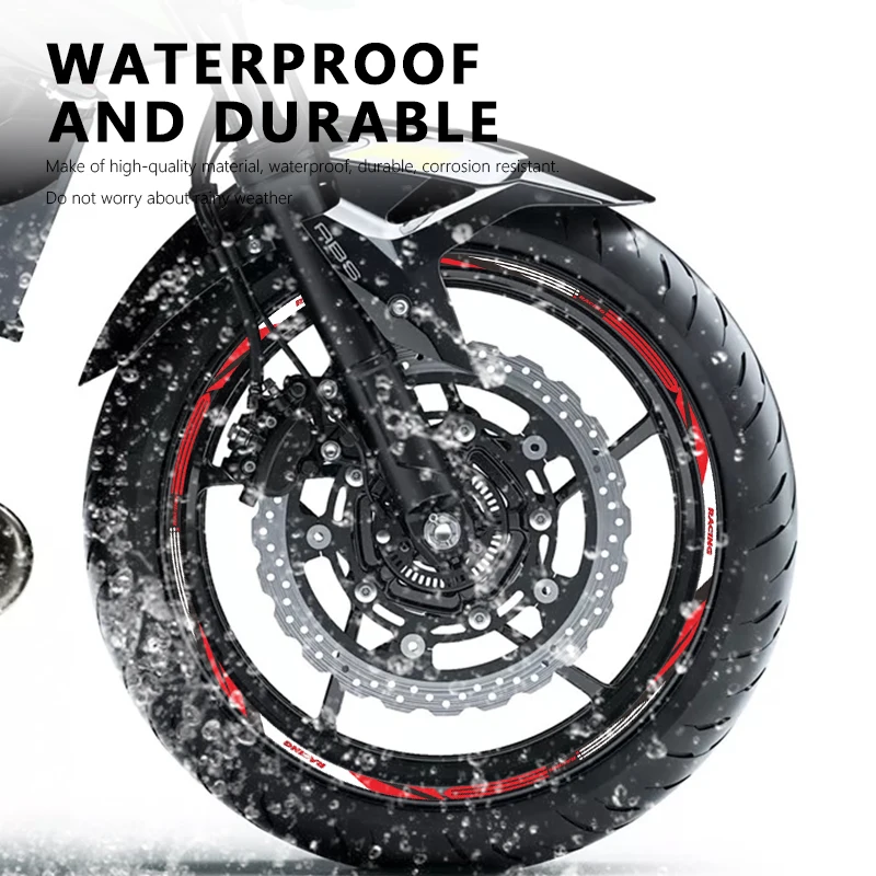 наклейка на колесо мотоцикла водонепроницаемая для аксессуаров Kawasaki Ninja 400 2023 Ninja400 Z400 Z 400 2018-2022 2020 2021 Наклейка на обод Изображение 3