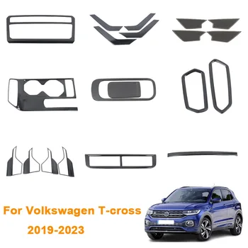 нержавеющая сталь передняя головка противотуманная фара переключатель триммер рамка для второго пилота крышка перчаточного ящика для Volkswagen VW T-cross Tcross 2019 2020-2023
